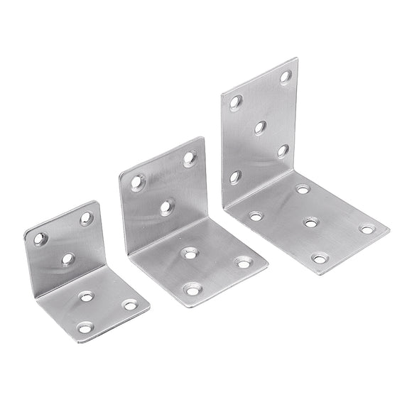 Stainless Steel 6 Holes Shelf Support Corner Joint Right Angle Fixed Bracket Code Furniture Parts