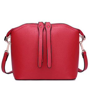 Women Vintage Shell shape Cowhide Casual Crossbody Bag