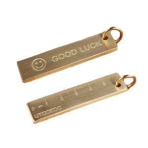 60mm EDC Copper Keychain Good Luck Ruler With Key Ring