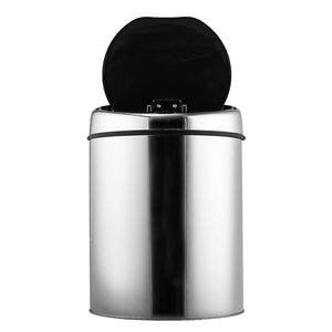 3/4/6L Stainless Steel Round Sensor Trash Can Touchless Motion Automatic Opening Recycler Waste Bins