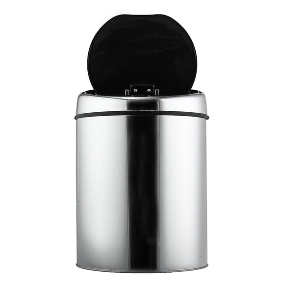 3/4/6L Stainless Steel Round Sensor Trash Can Touchless Motion Automatic Opening Recycler Waste Bins