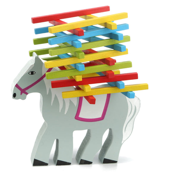 Wooden Educational Horse Balance Beam Game