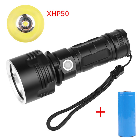 XANES XHP50 L2 3Modes Super Bright Flashlight LED Flashlight Suit USB Rechargeable with Flashlight 26650 Flashlight