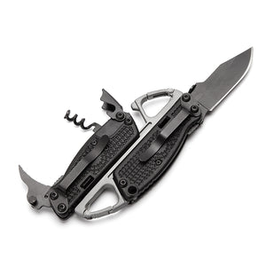 Multifunctional Folding Knife Outdooors Combination Tool Clamp Bottle Opener Carabiner