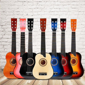 25 Inch 6 String Wooden Guitar with Extra String/Plectrum for Children