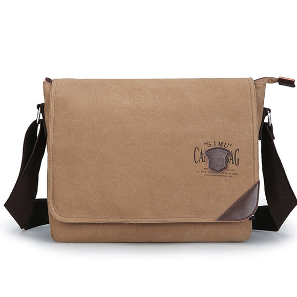 Men Canvas Large Capacity Retro Elegant Shoulder Crossbody Bag