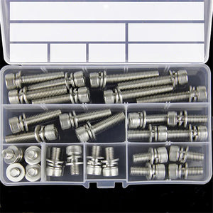 28Pcs M8 Hex Socket Knurled Cap Head Screw 304 Stainless Steel Bolt Assortment Set