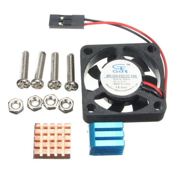 5PCS Copper Aluminium Heat Sink Fan Cooling Kit For Raspberry Pi B+ Raspberry Pi 2