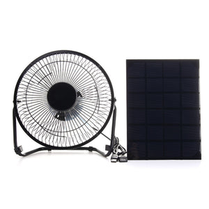 5W 6V Solar Panel with 8inch Cooling Fan Set USB Port