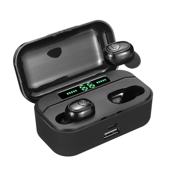 G6s TWS 5.0 bluetooth Qi Wireless Charging Stereo Sports Earphone Waterproof LED Display Headphone with Power Bank