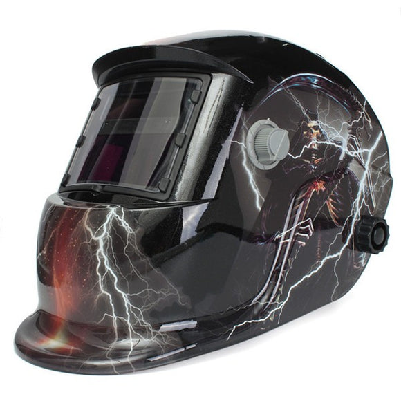 Skull God With Lightning Solar Auto Darkening Welder Mask Helmet Electrowelding Welding TIG MIG