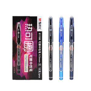 M&G 12 Packs Hot Erasable Gel Pens Mo Yi Rub 0.5mm Erasable Gel Pens Neutral Pen AKP61108 Boxed 12 Pcs