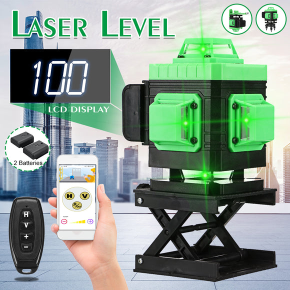 8/12/16 Line 360 Horizontal Vertical Cross 4D Green Light Laser Level Self-Leveling APP Control