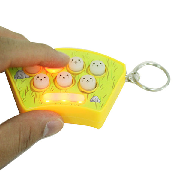 Mini Whack-A-Mouse Mole Attack Game Key Chain Amusement Game