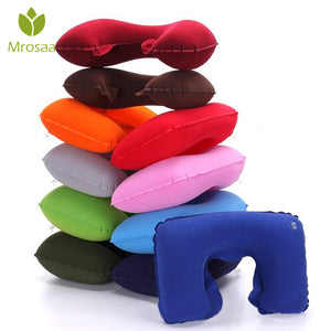 U-Shape Neck Travel Pillow Folding Neck Air Cushion Inflatable Travel Pillows Portable Comfortable