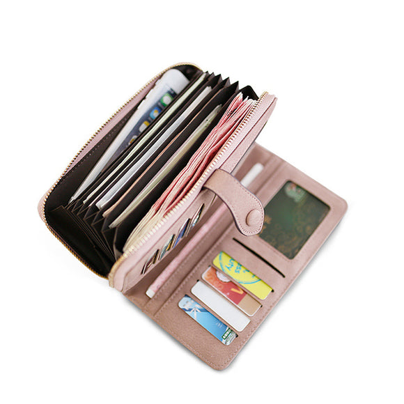 Lady Wallet Purse Credit Card Clutch Holder Long Wallets with 8 Card Slots & 8 Currency Compartments