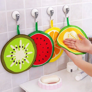 Honana Fruit Pattern Towel Absorbent Cloth Kitchen Towel Handkerchief Quick-Dry Cleaning Dish Cloth