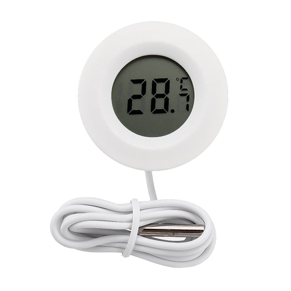 3pcs Round Electronic LCD Digital Thermometer Temperature  Meter for Indoor Outdoor Temperature Instruments with External Probe