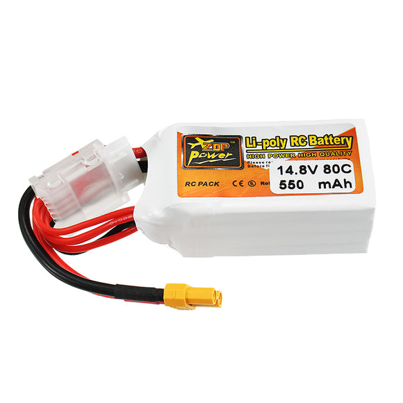 ZOP Power 14.8V 550mAh 80C 4S Lipo Battery XT30 Plug