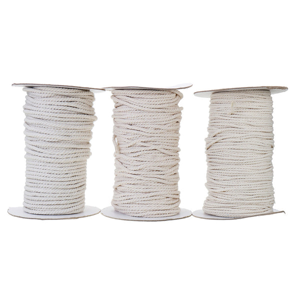 3/4/5/6mm Natural White Braided Wire Cotton Twisted Cord Rope DIY Craft Macrame String