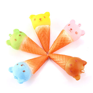 8X4.5CM Fragrant Simulate Cute Bear Ice Cream Squishy Toy Stress reliever Phone Chain