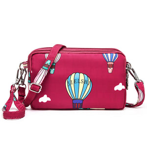 Women Nylon Colorful Multi-level Casual Wallet Purse Shoulder Bag Messenger bag Crossbody Bag