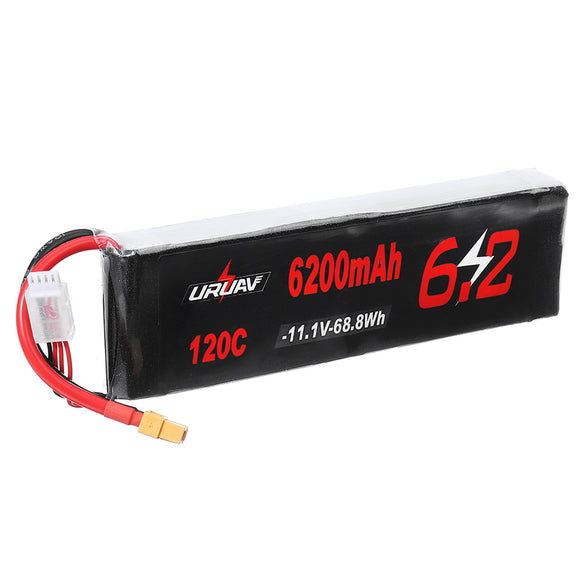 URUAV 11.1V 6200mAh 120C 3S Lipo Battery XT60 Plug for RC Drone