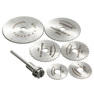 7pcs Circular Wood Cutting Saw Blade Discs with Mandrel