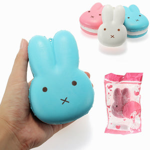 Squishy Rabbit Bunny Macaroon 12cm Slow Rising Sweet Collection Gift Decor Soft Squeeze Toy