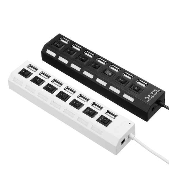 7 Port USB 2.0 HUB Splitter Switch Battery Box For LEGO LED Light Installing