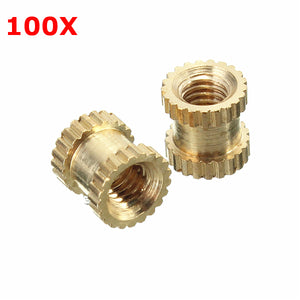 Suleve M3BN2 100pcs M3x5x5mm Metric Threaded Brass Knurl Round Insert Nuts