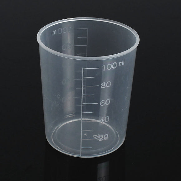 100ml Plastic Graduated Test Measuring Cylinder Container Cups Liquid for Laboratory Lab