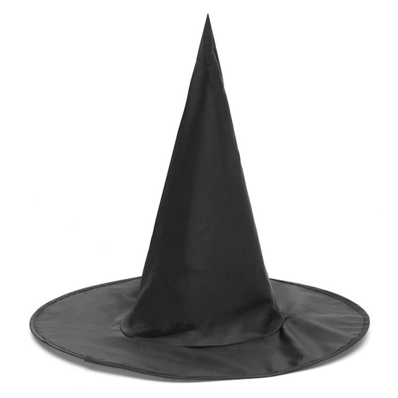 Halloween Witch Black Pointy Hat Adult Kids Cosplay Costumes 37 x38cm