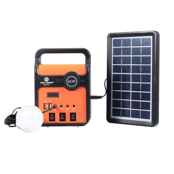 25W Solar Power System Power Generator With Solar Panel Bulbs with Sock USB Port