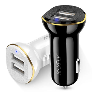 RAXFLY 2.1A Dual USB Ports Fast Car Charger For iPhone X 8Plus Oneplus 6 5t Xiaomi Mi8 Mix 2s S9+