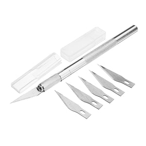 Metal Handle Hobby Cutter Craft with 6pcs Blade Cutting Tool