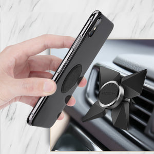 ROCK Car Tornado Fan Air Vent Magnetic Phone Holder Aluminum Alloy Stand Mounts for Iphone X