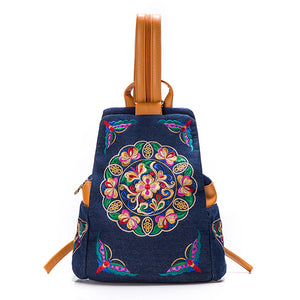 National Style Embroidery Backpack Shoulder Bag For Women