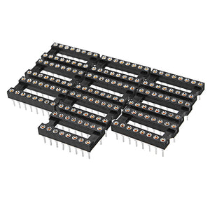 50pcs 16 Pins 2.54mm DIP Straight Plug Double Row Circular Hole IC Socket Connector Adapter