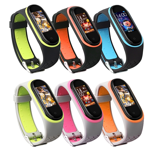 Bakeey Replacement Anti-lost Design Colorful Silicone Watch Band for Xiaomi Mi Band 4&3 Smart Watch