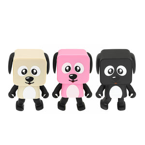 Small Square Robot Dancing Dog Portable Wireless Bluetooth Smart Speaker Kids Children Gift Toy