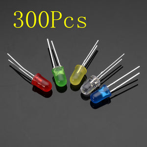 300Pcs 20Ma F5 5MM 5Colors Ultra Bright LED Diode