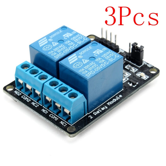3Pcs 2 Way Relay Module With Optocoupler Protection