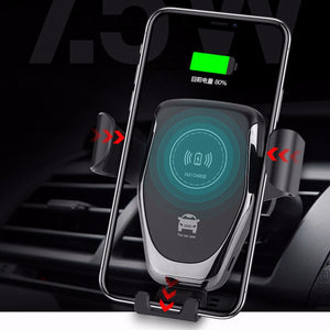 10W Qi Wireless Charger Gravity Air Vent Dashboard Car Phone Holder Car Mount For 4.0-6.5 Inch Smart Phone