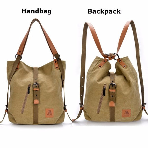 Women Men Canvas Handbags Multifunction Backpack Casual Shoulder Bags Students School Bags