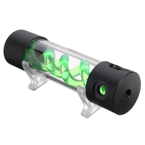 G1/4 Green Computer Cylinder T-Virus Double Helix Suspension Water Cooling Tank