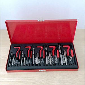 131PCS Thread Tapping Repair Tool M5X0.8X6.7mm, M6X1.0X10.8mm,M8X1.25X10.8mm, M10X1.5X13.5mm, M12X1.75X16.3mm Hand Tap Drill Set Hand Tools