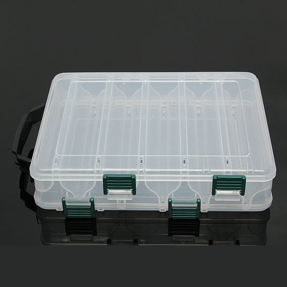 Plastic 12 Compartment Double Sided Fishing Lure Bait Tackle Hook Accessory Storge Box Case