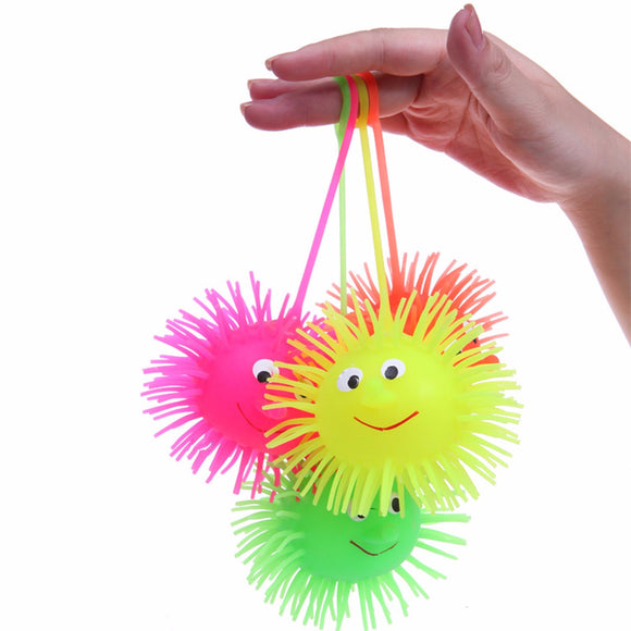 Smiling Face Flashing Elasticity Spike Ball Bounce Light Stress Relievers