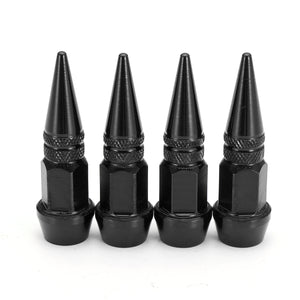 4pcs Tire Dustproof Wheel Stem Valve Caps Aluminum Car Auto Bike Spike Shape